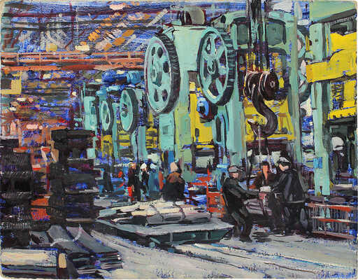 Петров Юлий Георгиевич. Ленинский субботник в ремонтном цеху ЗИЛа